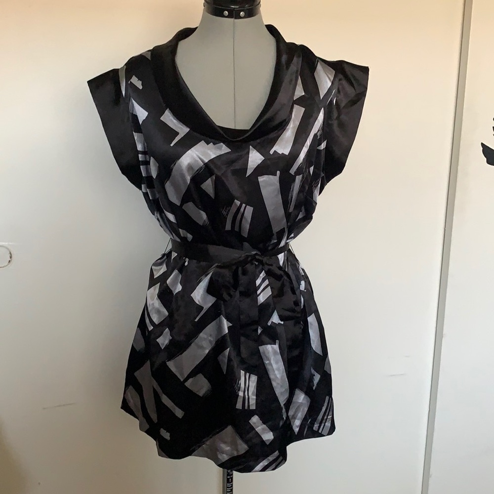 Dressbarn retro 80s cowl neck tunic blouse M / L